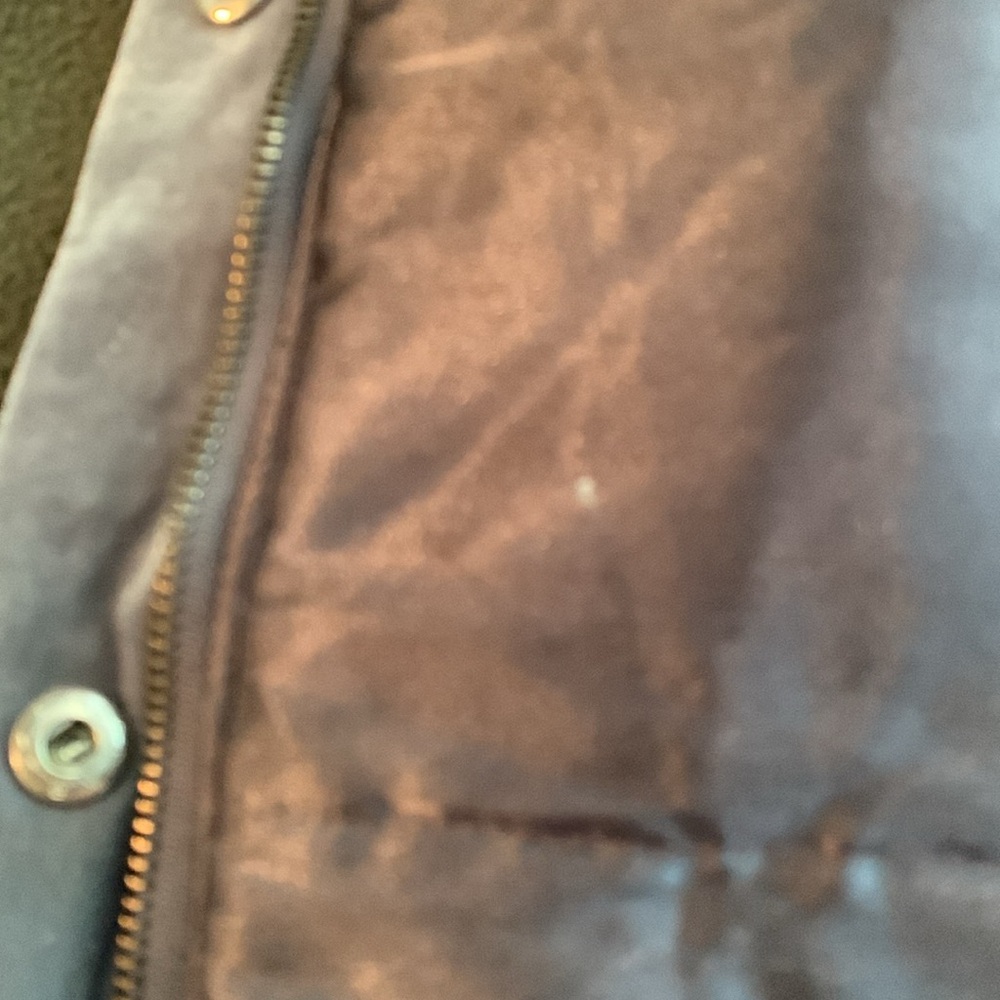Liz Claiborne gray velvet like coat with satin like interior. Medium Petite - Picture 7 of 8
